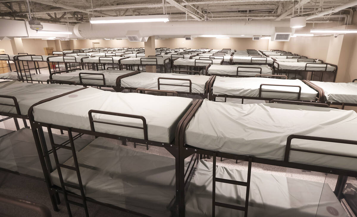 Beds in the renovated emergency overnight men's homeless shelter are seen on Tuesday, July 19, ...