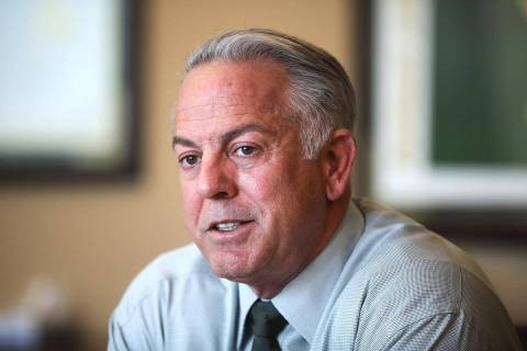 Clark County Sheriff Joe Lombardo speaks with the Review-Journal on Feb. 1, 2022, at the Metrop ...