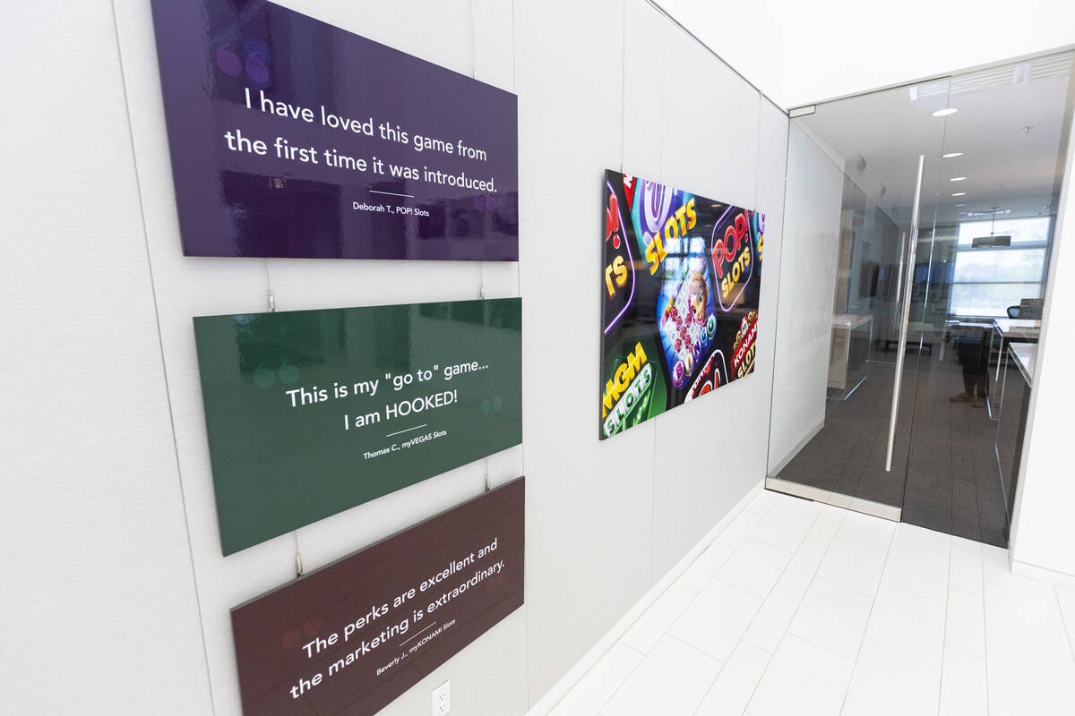 Artwork at the Playstudios office in Summerlin on Thursday, June 16, 2022, in Las Vegas. (Chase ...