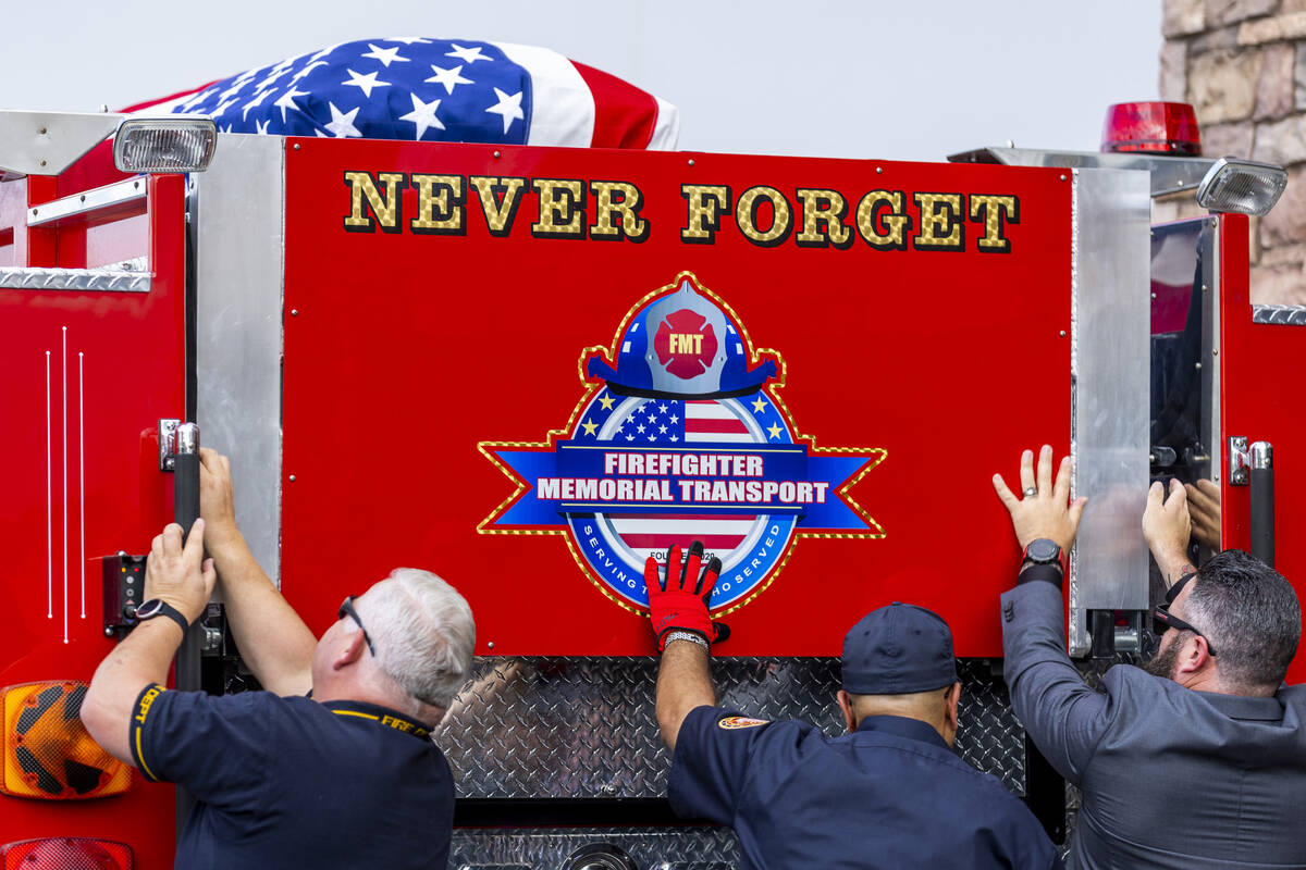 Late Las Vegas fire captain carried on restored fire truck, Local Las  Vegas