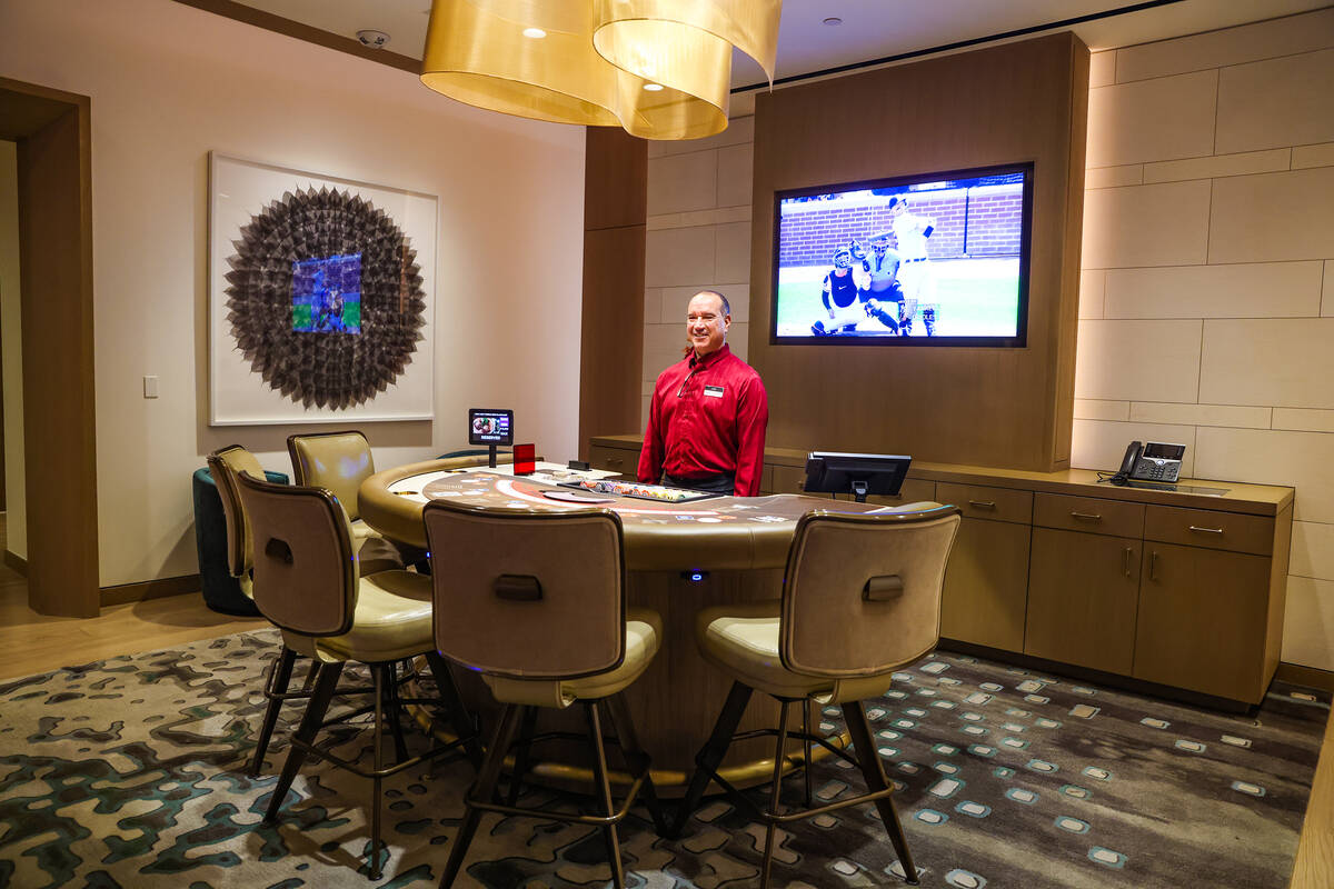 Dealer Lou Leon waits for guests in the renovated High Limits room at Red Rock Resort in Las Ve ...