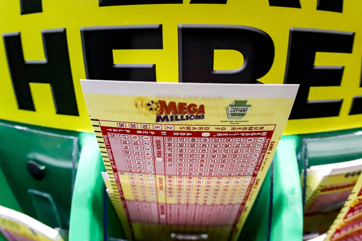 A Mega Millions play-slip for those players preferring to choose the numbers they want to play ...