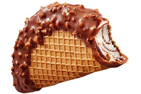 This undated photo provided by Unilever shows the Choco Taco. Klondike has announced it's disco ...
