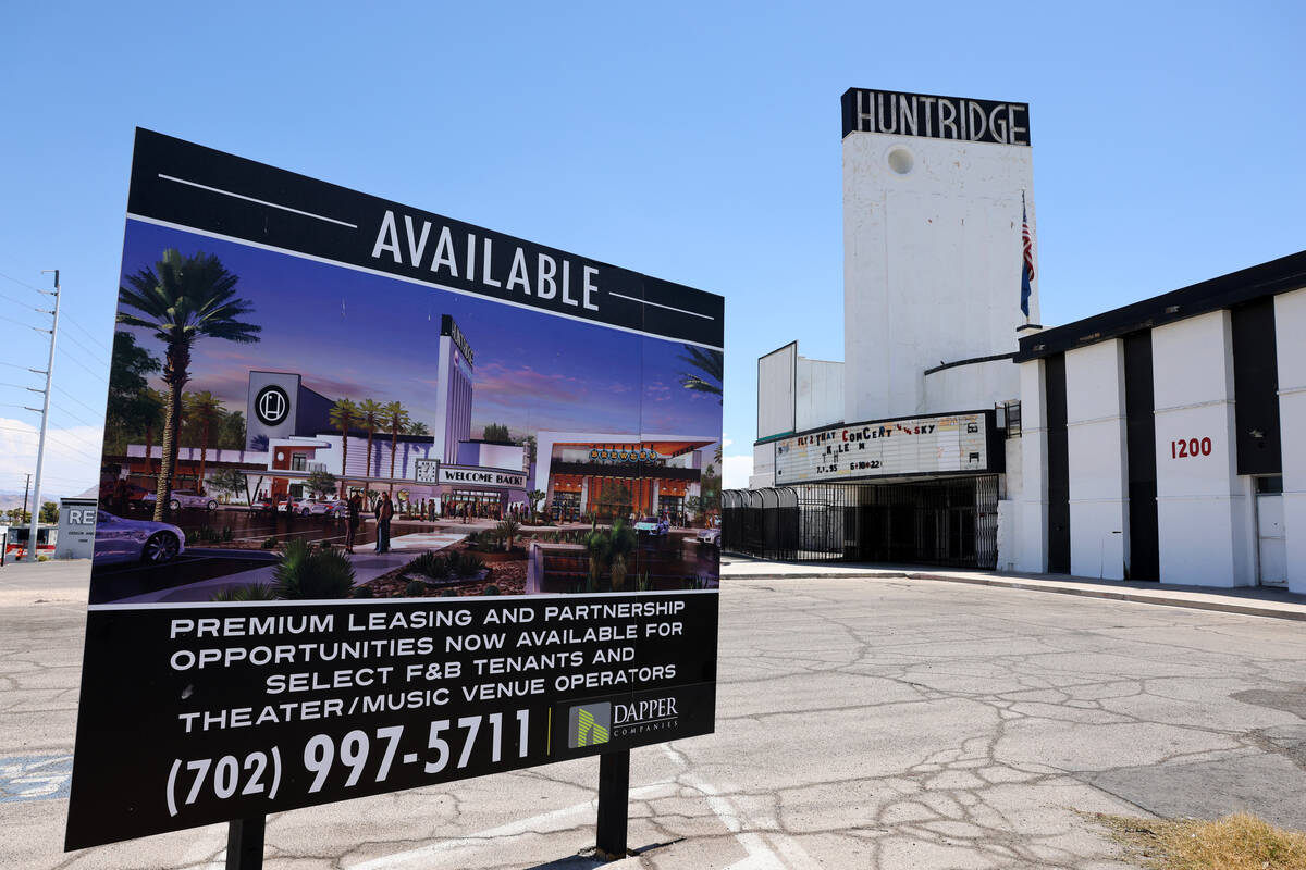 The historic Huntridge Theater in downtown Las Vegas Wednesday, July 27, 2022. Owner J Dapper p ...