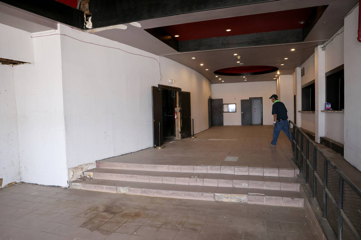 The lobby of the historic Huntridge Theater in downtown Las Vegas Wednesday, July 27, 2022. Own ...