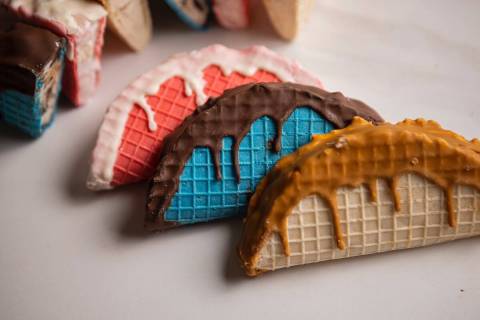 Ice cream tacos from Happy Ending Chocolate at Mothership Coffee Roasters. (Mothership Coffee R ...