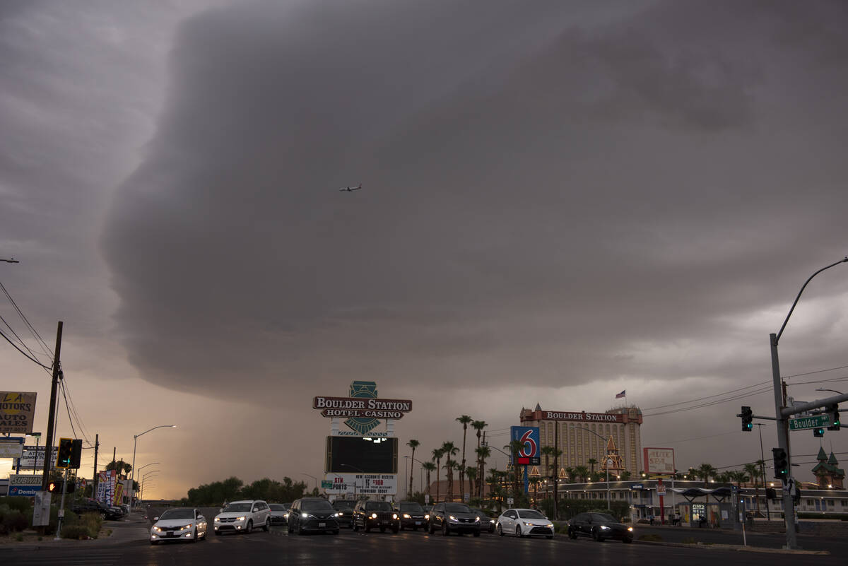 Storm clouds hover over Las Vegas on Wednesday, July 27, 2022. (Steel Brooks/Las Vegas Review-J ...