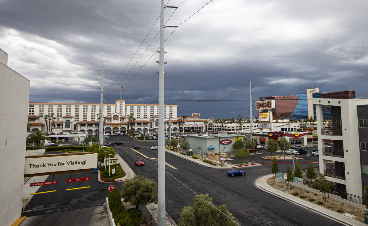 Clouds hang above as a flash flood warning for central Clark County is issued for the afternoon ...