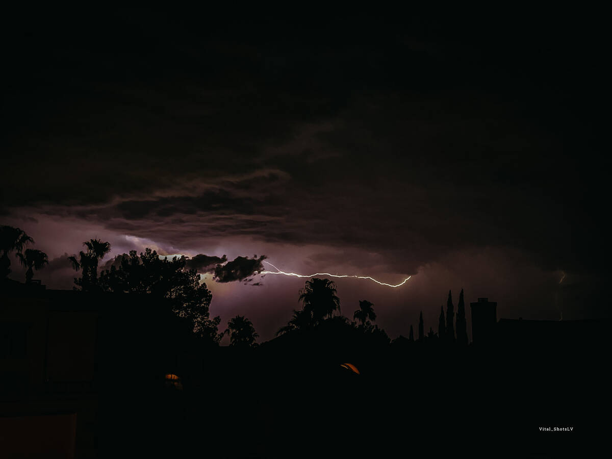 Lightning in the Las Vegas sky on Wednesday, July 27, 2022. (Samantha Osborn)