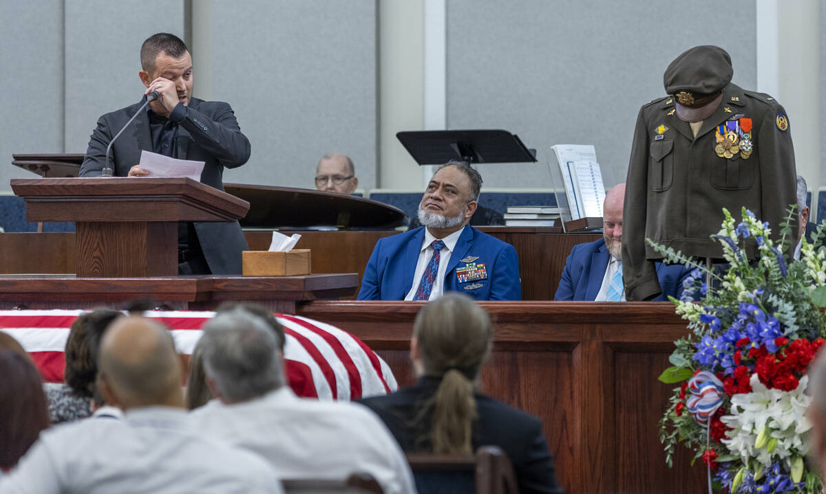Jason Frederico sheds a few tears while talking about his friend Southern Nevada WW II veteran ...