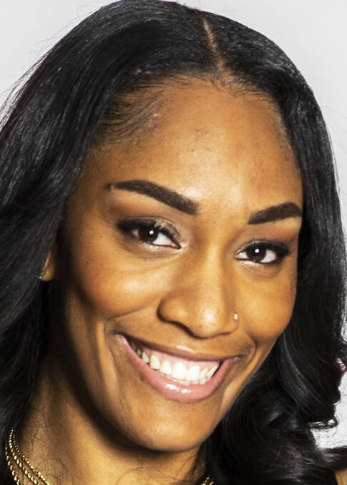 Las Vegas Aces forward A'ja Wilson (22) during media day at Michelob ULTRA Arena on Monday, May ...