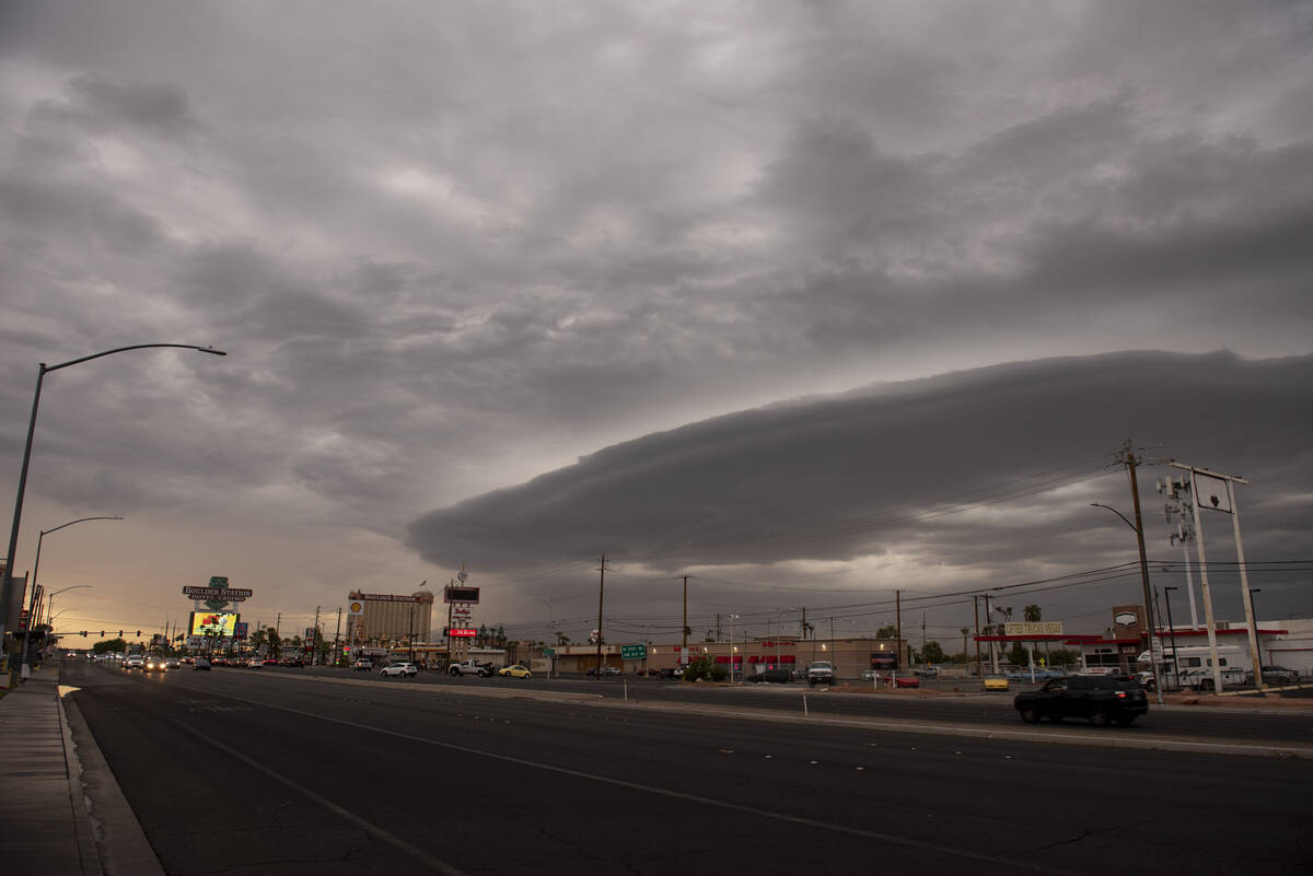 Storm clouds roll in over Las Vegas on Wednesday, July 27, 2022. (Steel Brooks/Las Vegas Review ...