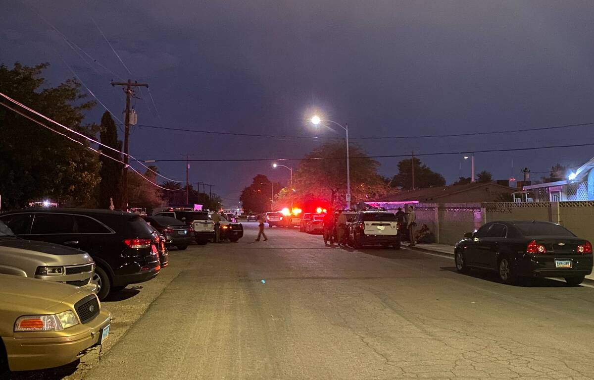 Las Vegas police were investigating a homicide in the area of Allen Lane and Holly Avenue aroun ...