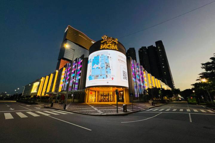MGM Grand Macau casino resort is closed in Macao, Monday, July 11, 2022. Streets in the gamblin ...