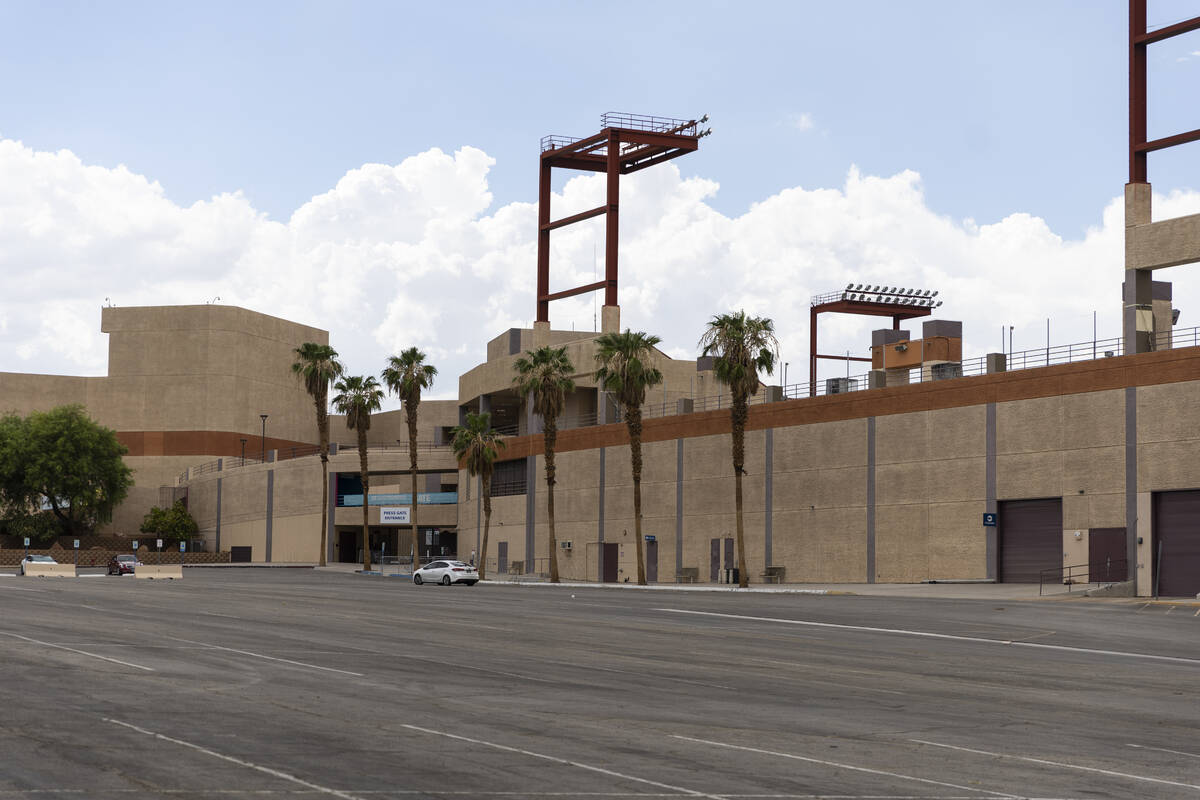 The exterior of the Cashman Center complex in Las Vegas, Monday, Aug. 1, 2022. (Erik Verduzco / ...