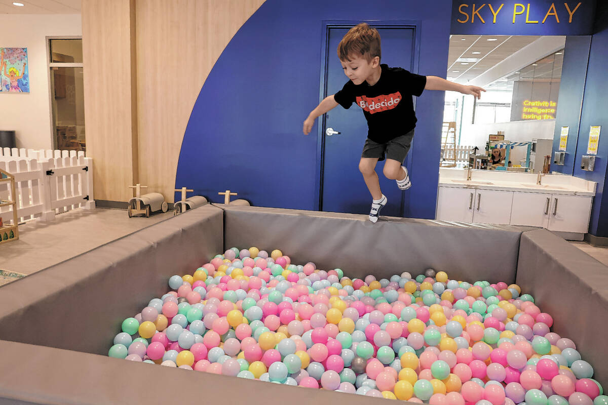 Atreyu Lozef, 4, plays at the newly opened Skyluna coworking and child care facility in Town Sq ...