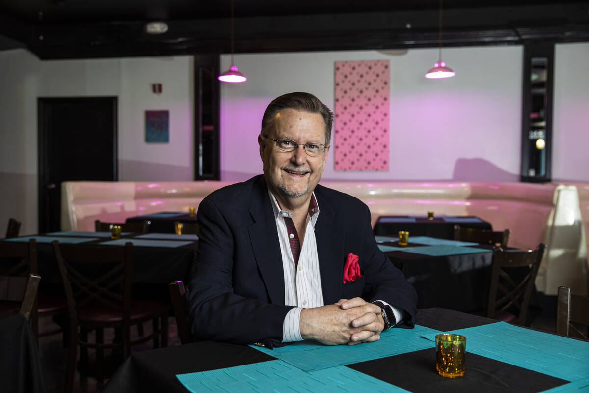 Tom Michel, president of The Nevada Room, poses for a portrait at the venue at Commercial Cente ...