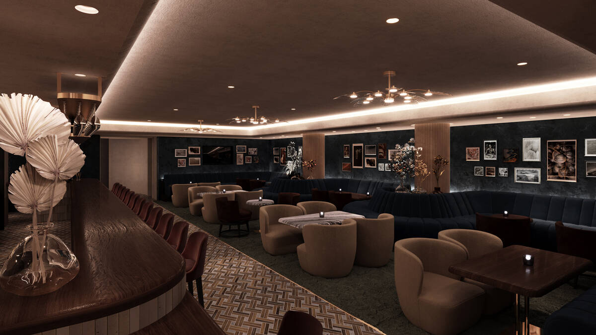 A rendering of a bar-lounge at Ocean Prime, the $20 million steak and seafood restaurant taking ...