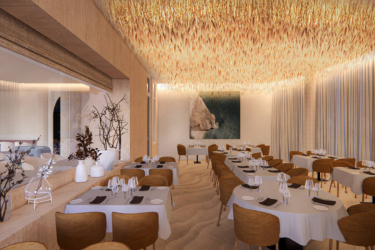 A rendering of a dining area at Ocean Prime, the $20 million steak and seafood restaurant takin ...
