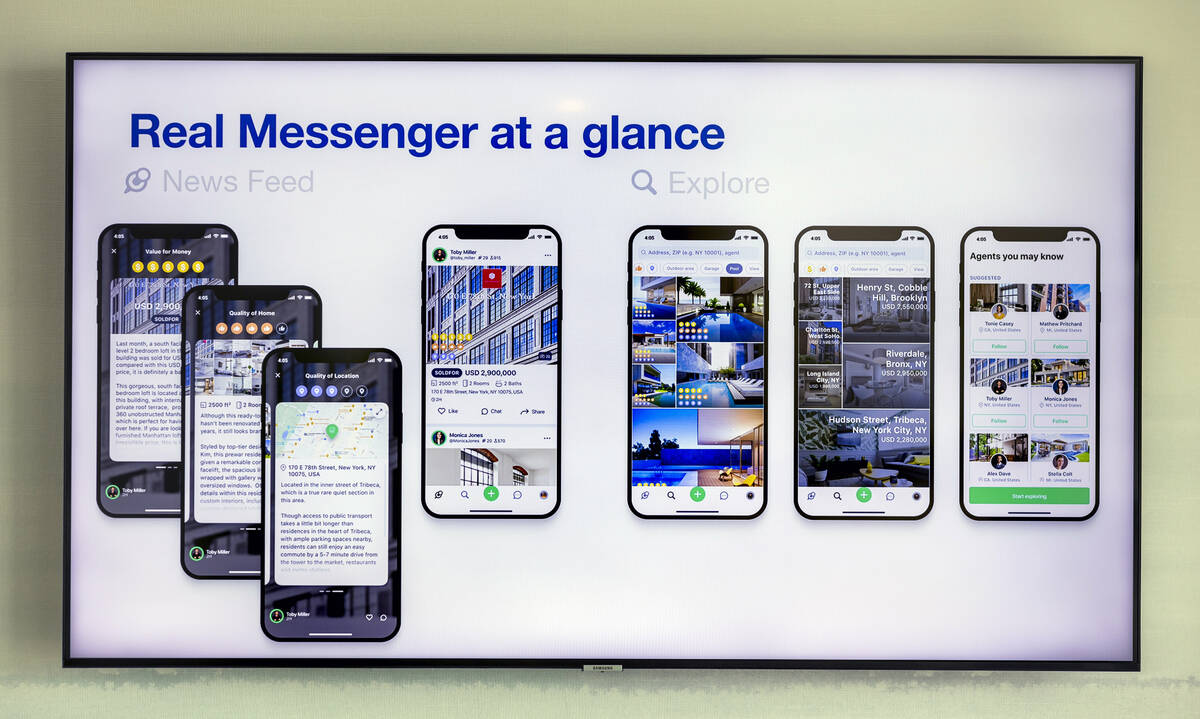 Frame from a real estate app called REAL co-founded by former Bravo TV's Million Dollar Listing ...