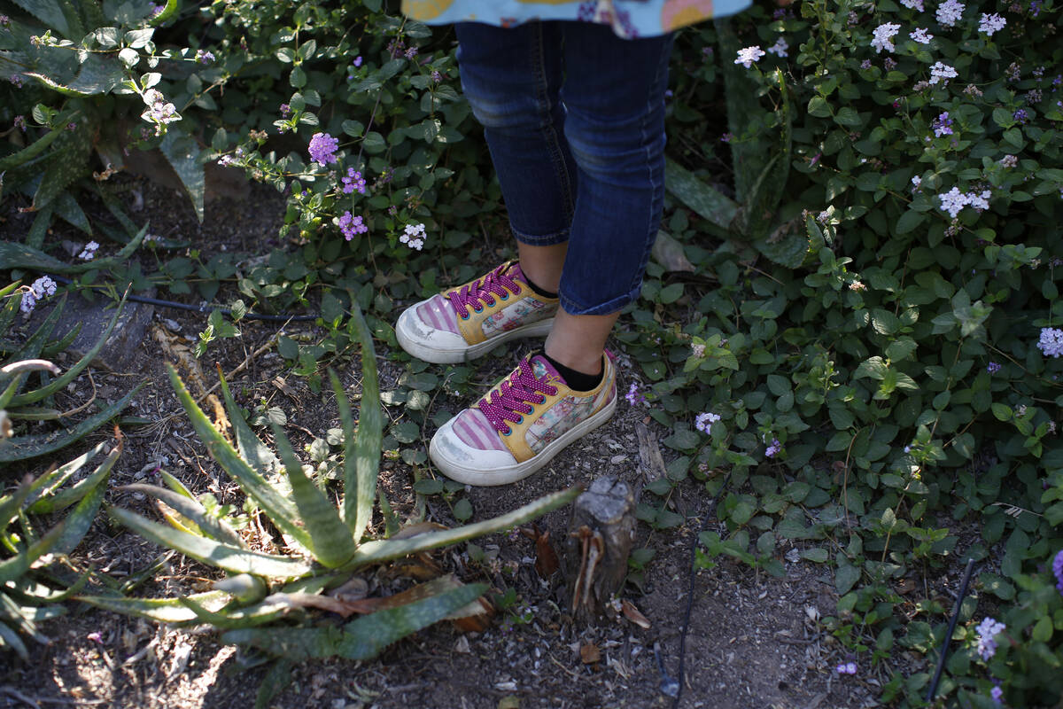 MJ’s younger sister stands in the front yard of the Tucson, Ariz. attorney who is repres ...