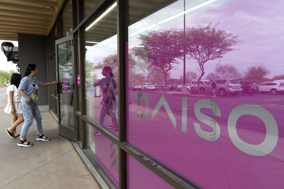 Customers enter Daiso, a Japanese discount store, in Arroyo Market Square on Thursday, Aug. 4, ...