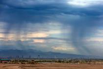 Rain in Las Vegas is a 35-40 percent chance during the morning on Aug. 5, 2022, according to th ...