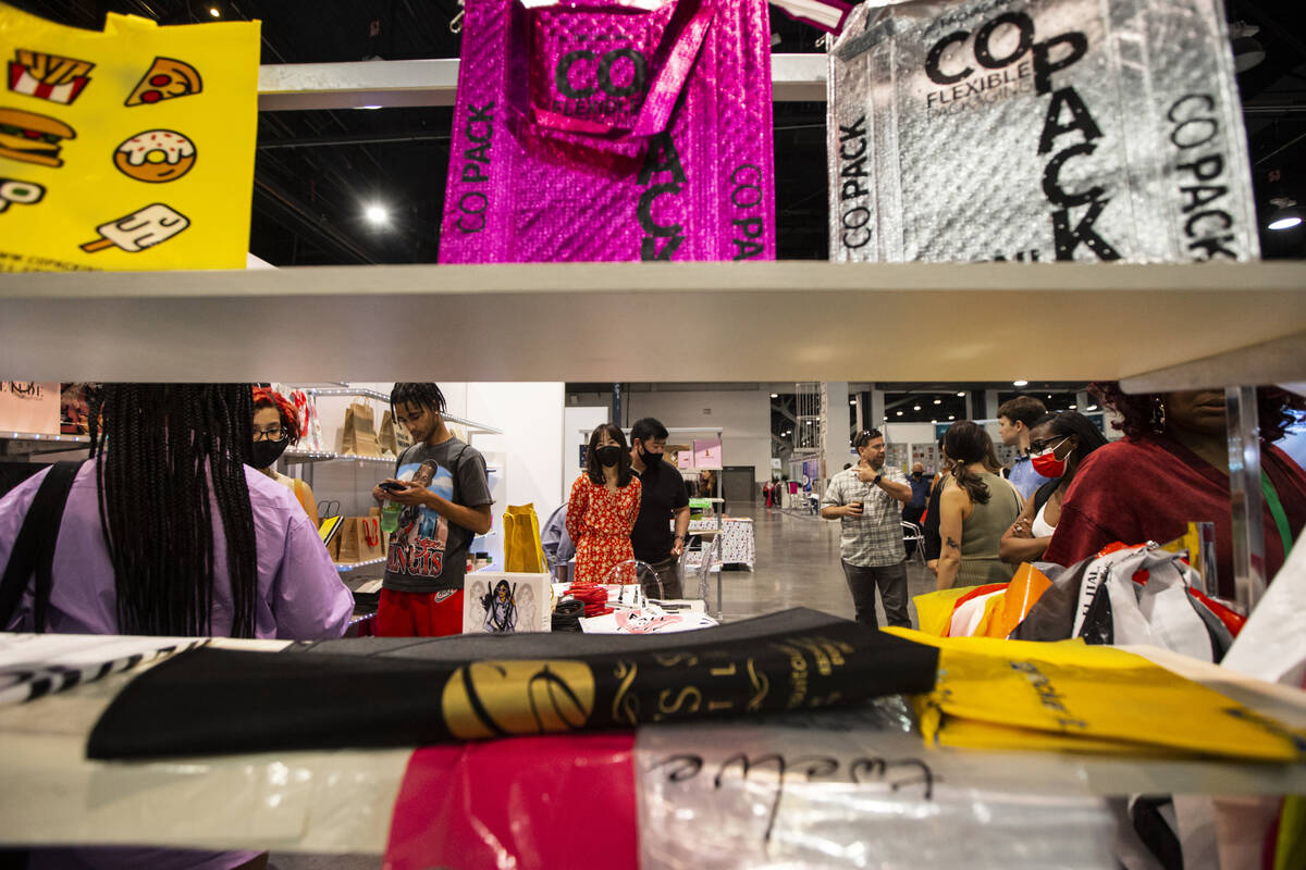 Customs items by brand Co-Pack are pictured at Sourcing at MAGIC Las Vegas fashion trade show o ...
