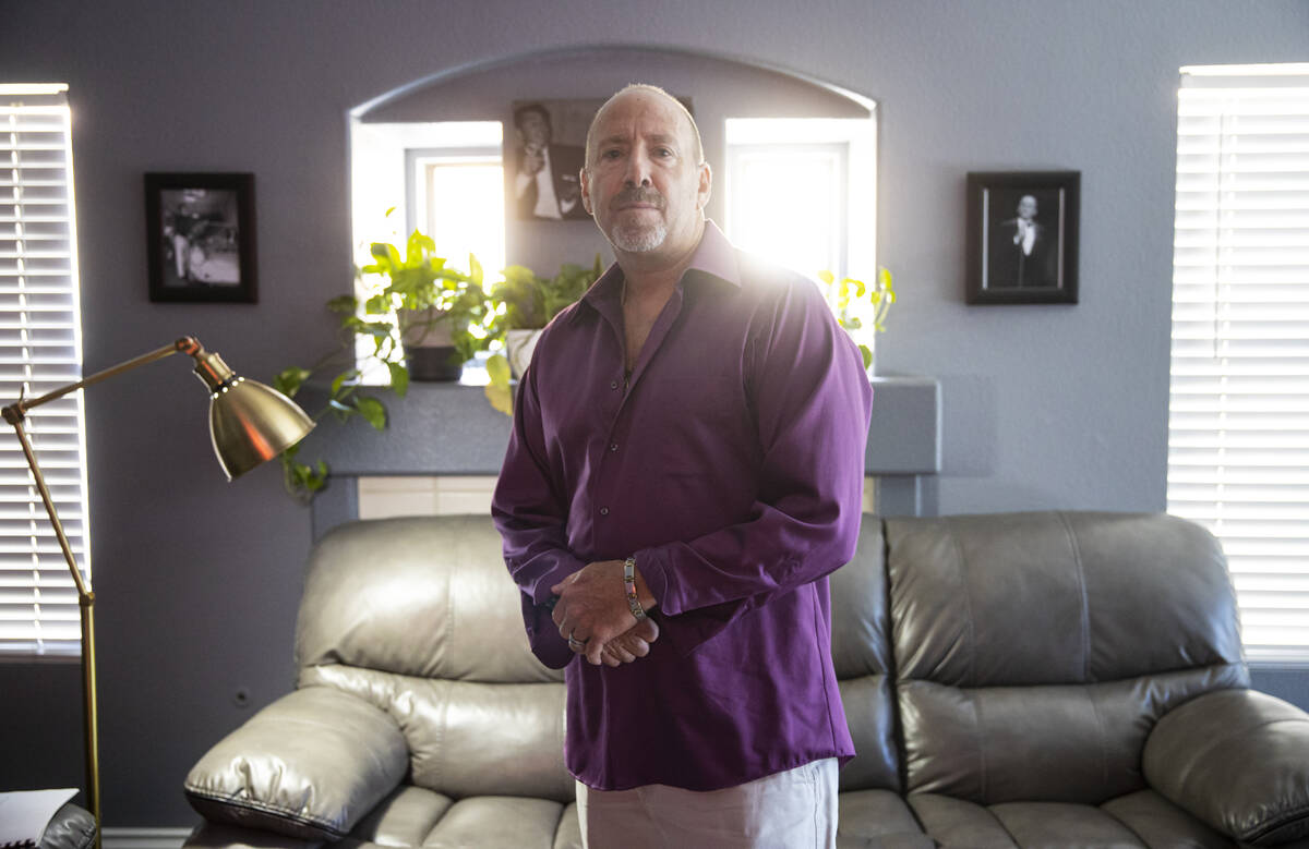 Michael DiVicino, former inmate and author, poses for a portrait on July 27, 2022, in Las Vegas ...