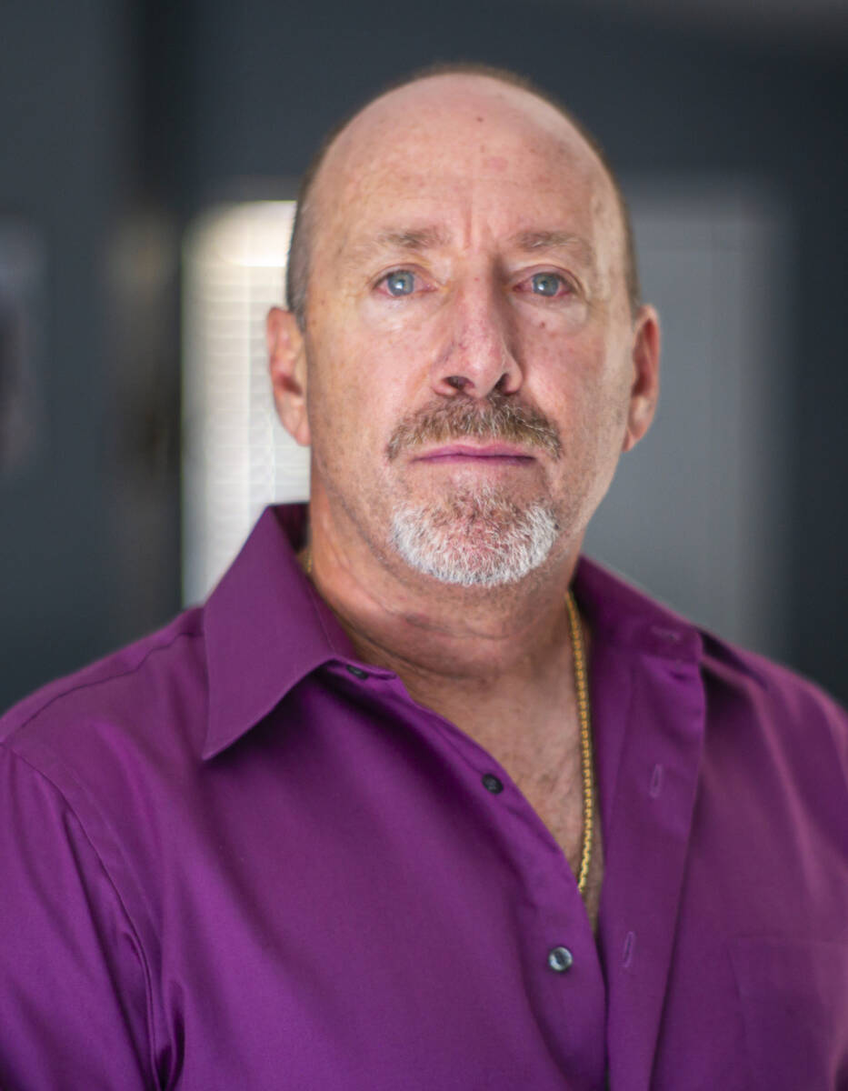 Michael DiVicino, former inmate and author, poses for a portrait on July 27, 2022, in Las Vegas ...