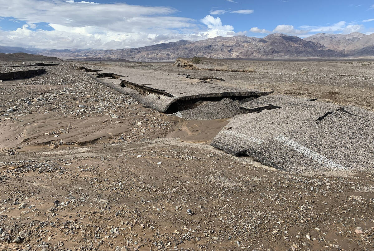 Asphalt damage on Beatty Cutoff Road in Death Valley National Park. (NPS photo)