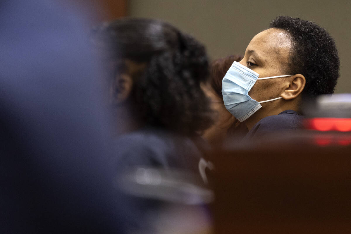 Fatima Mitchell appears at a sentencing hearing in District Court at the Regional Justice Cente ...