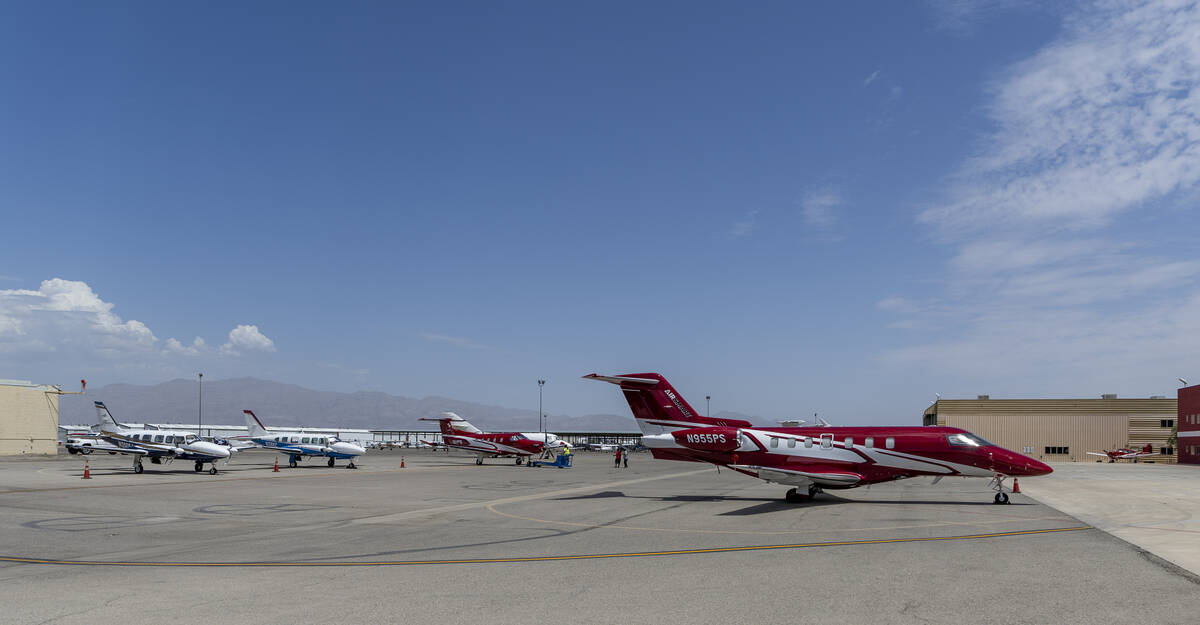 Planes parked at the North Las Vegas Airport as the FAA has issued a safety advisory for pilots ...