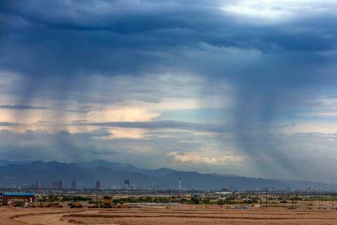 Rain in Las Vegas is a 30 percent chance during the afternoon and evening on Aug. 9, 2022, acco ...