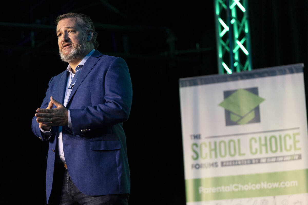 Sen. Ted Cruz, R-Texas, speaks during a forum about school choice hosted by political action co ...
