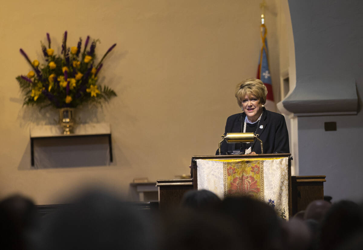 Las Vegas Mayor Carolyn Goodman talks about the legacy of longtime Las Vegas police volunteer a ...
