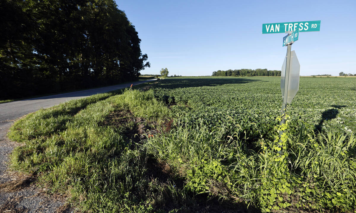 The intersection of Smith Road and Van Tress Road in Chester Township, Ohio, seen Friday, Aug. ...