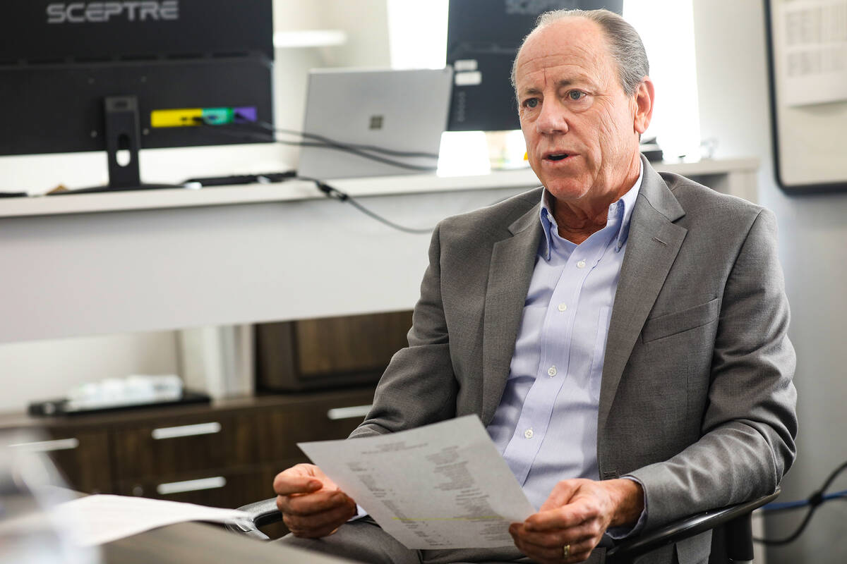 Tom Zumtobel, new CEO of THT Health, speaks with the Review-Journal at the health trust's offic ...