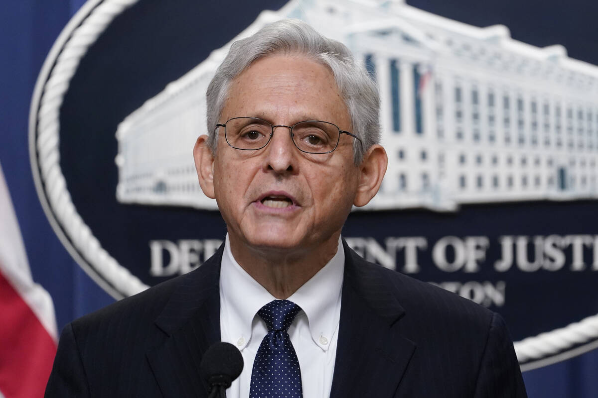 Attorney General Merrick Garland speaks at the Justice Department Thursday, Aug. 11, 2022, in W ...
