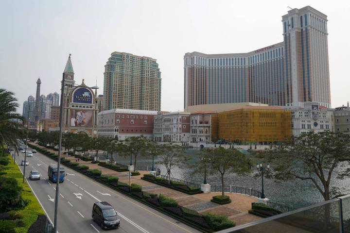 A view of the Cotai Strip is seen on April 10, 2020, in Macao. The Macao Daily has reported Mac ...