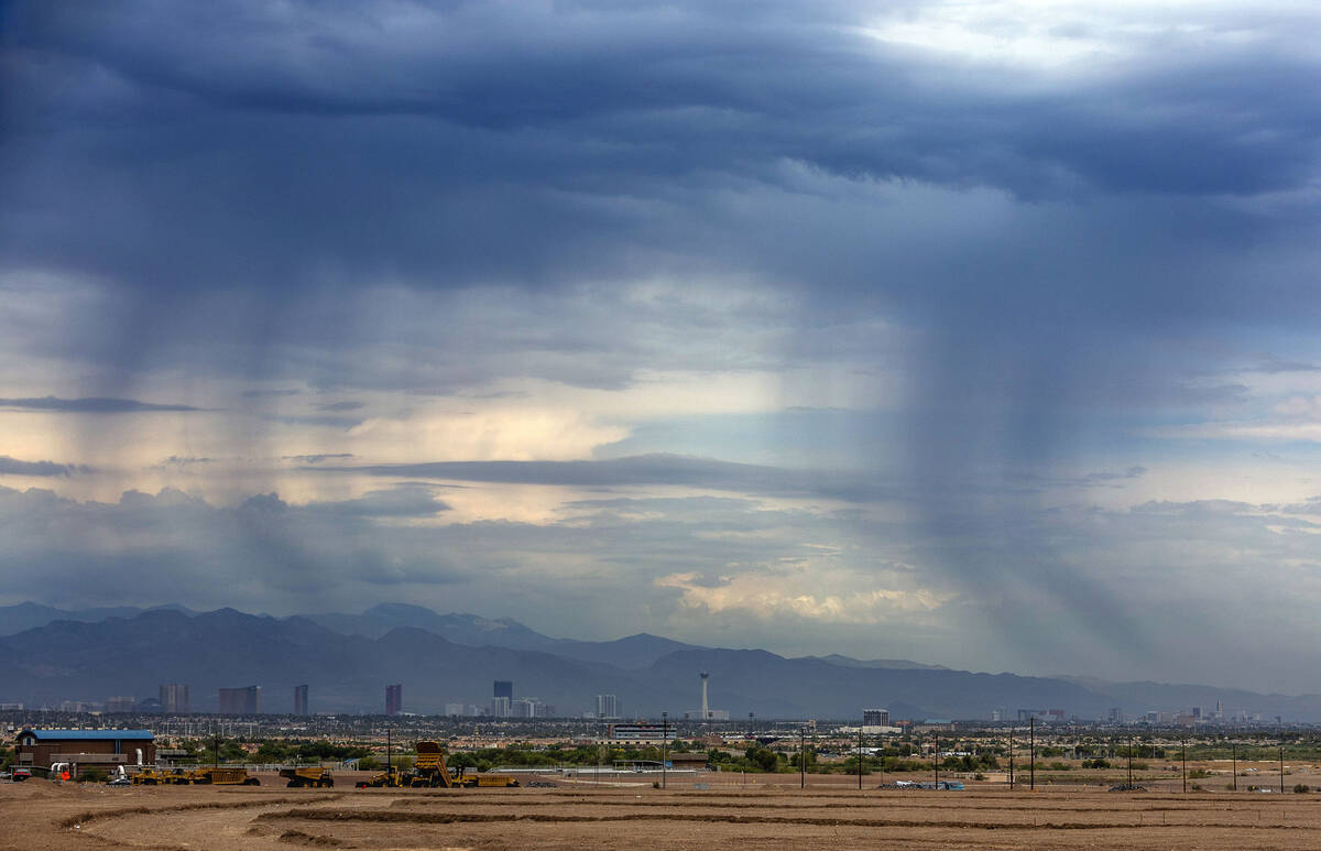 Rain or storms in Las Vegas are a 40 percent chance on Aug. 13, 2022, according to the National ...