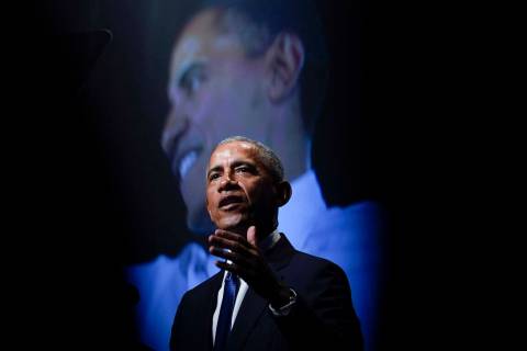 Former President Barack Obama speaks during a memorial service for former Senate Majority Leade ...