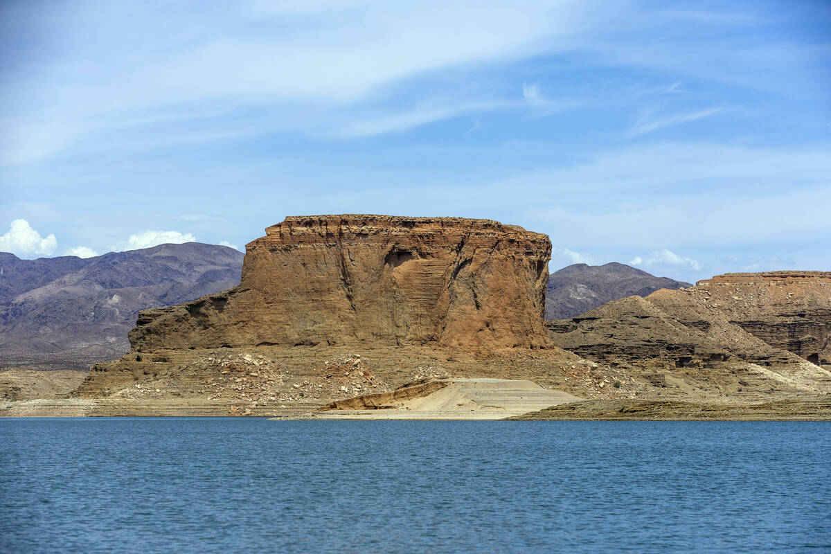 The Temple Bar formation about the Temple Bar Boat Harbor at the Lake Mead National Recreation ...