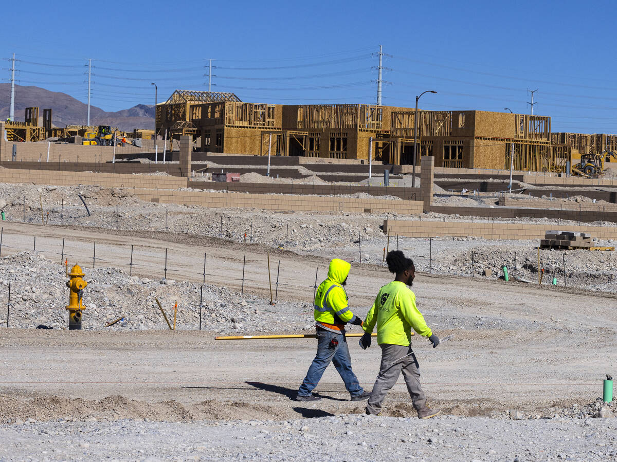 Construction is underway for a new housing community at Skye Canyon Park Drive and Lavange Stre ...