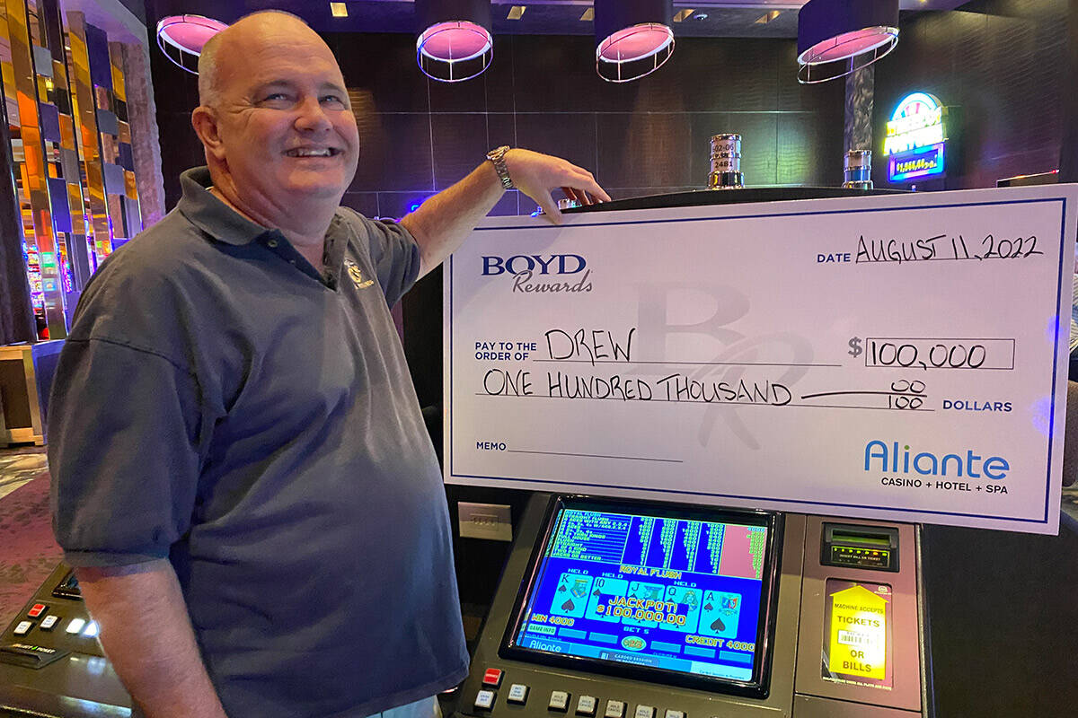 Las Vegas local Drew, who won $100,000 at Aliante Casino + Hotel + Spa on Aug. 15, 2022. (Court ...