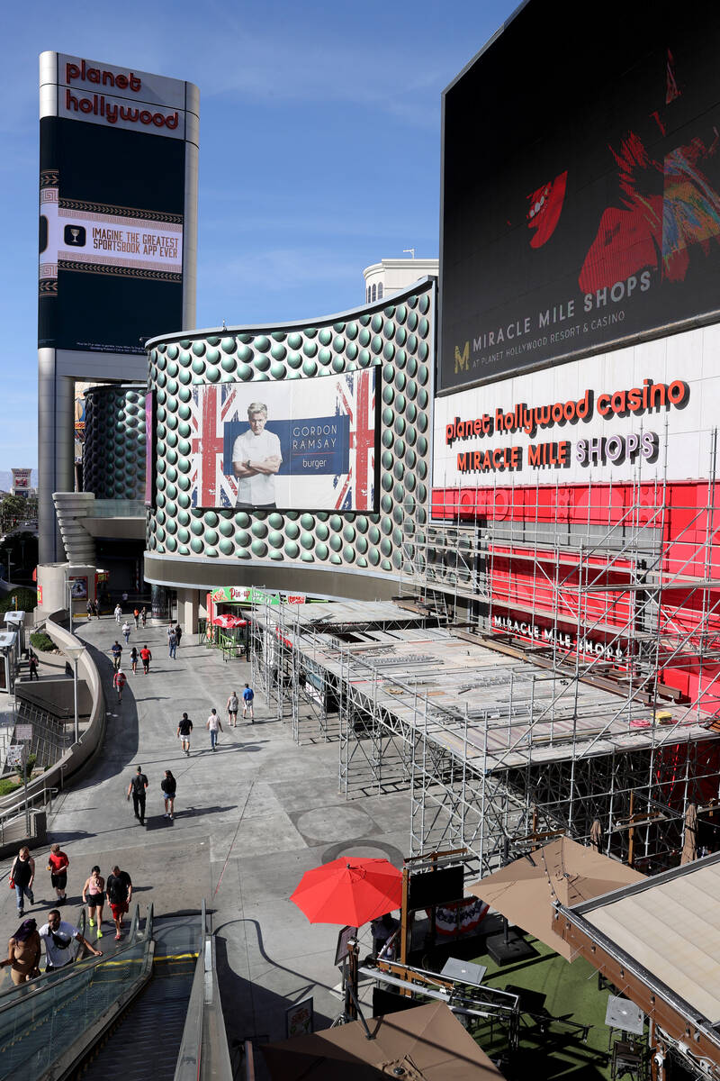 Planet Hollywood is shown on the Strip in Las Vegas Wednesday, May 4, 2022. A makeover is under ...