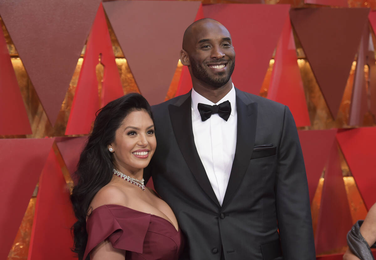 Vanessa Bryant, left, and Kobe Bryant arrive at the Oscars in Los Angeles on March 4, 2018. Van ...