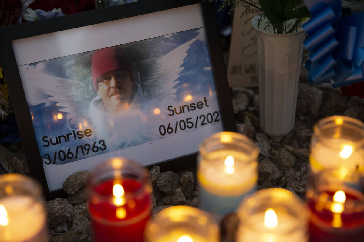 A vigil for Walter Anderson on June 11, 2021, near the intersection where he was killed, South ...