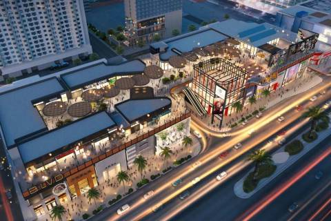 An artist's rendering of Gindi Capital's planned retail complex on Las Vegas Boulevard just sou ...