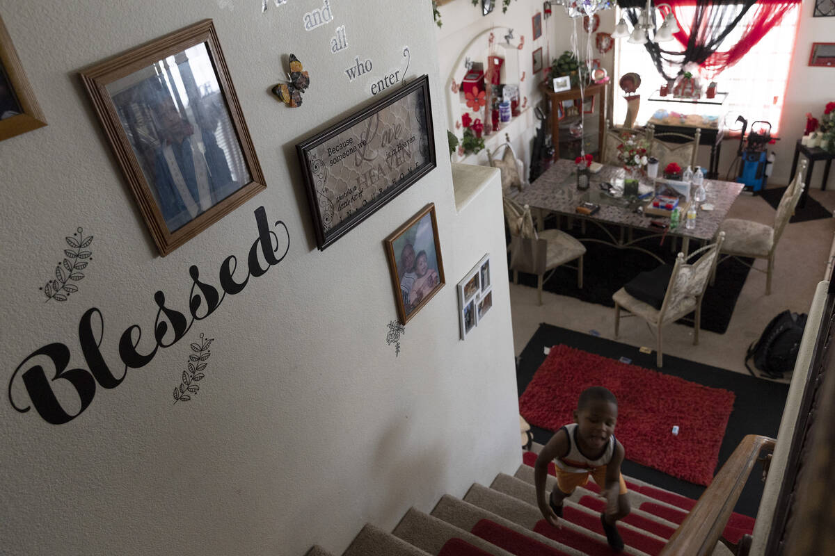 Zion Christmas, 6, goofs off at his home on Friday, June 10, 2022, in Las Vegas. Zion and his t ...